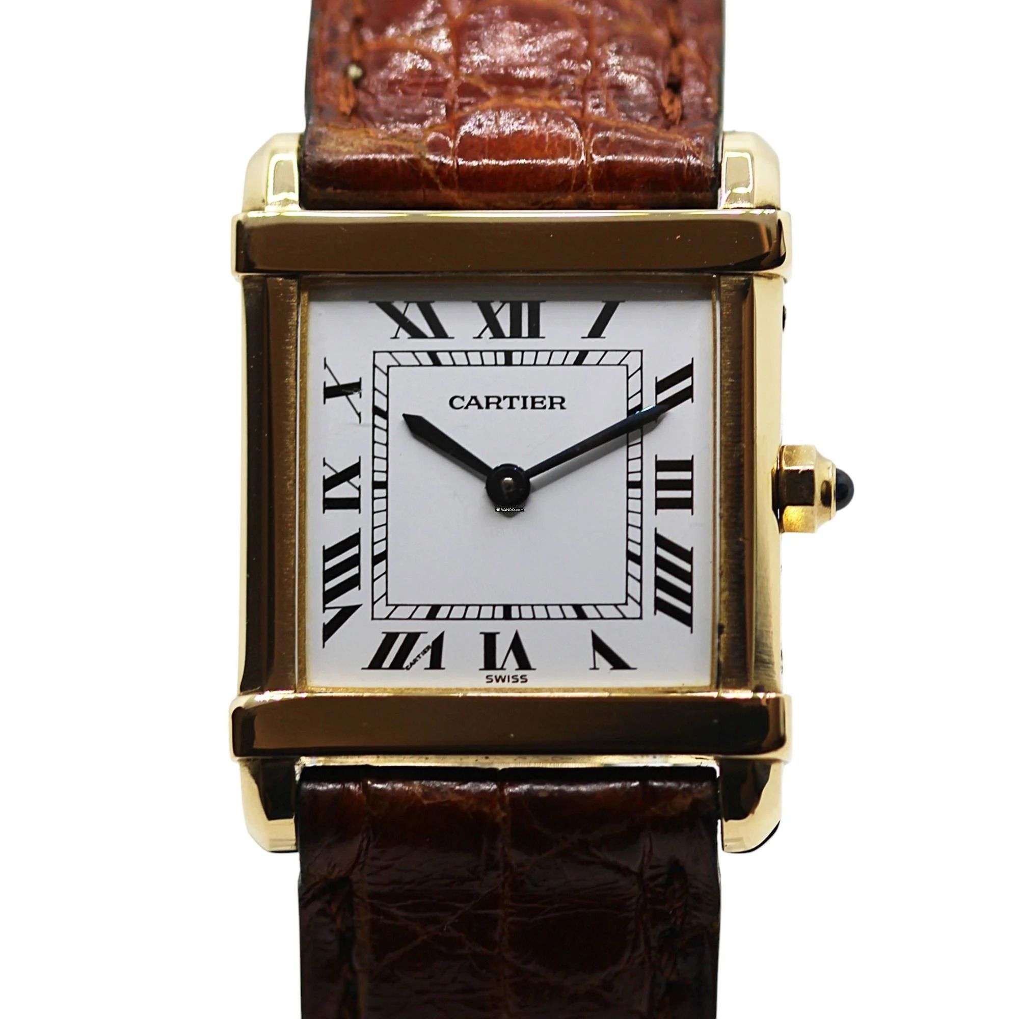  Cartier Tank Chinoise Ref.8105 Rare Model with orig. Folding clasp in 18kt Gold  