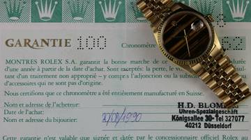 Thumbnail von Rolex Datejust 36 Yellowgold Jubilee 16018 - Tiger Eye - Good Condition - LC100 Papers - 1990