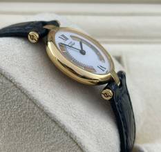 Thumbnail von Cartier Vendome Gold Mantel Damenuhr Tank Vermeil 925 SILVER GOLD PATED WITH PAPERS and FOLDING CLASP