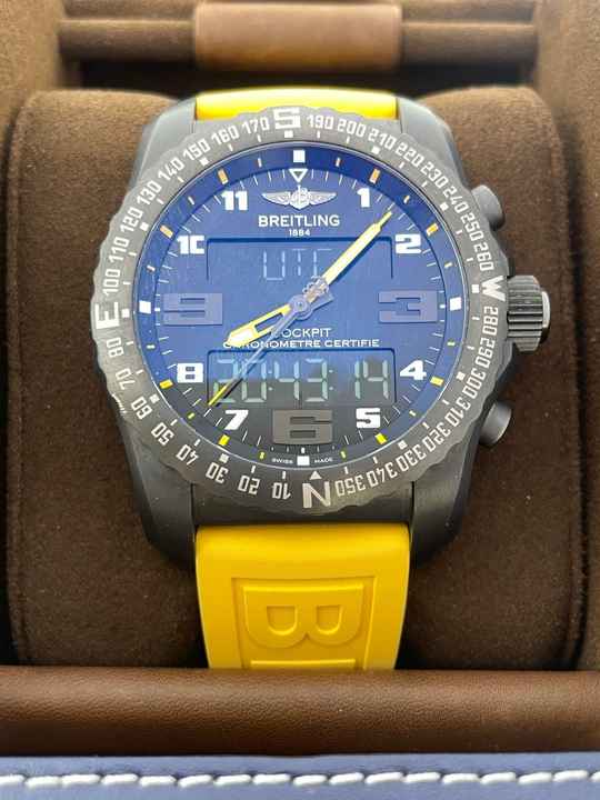  Breitling Cockpit B50 Night Mission YELLOW RUBBER STRAP with Box & Papers Top condition </h1> 
