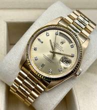 Thumbnail von Rolex Day-Date 36 Gold 18Kt. President perfect condition-NO STRETCH Champagne Diam. Dial </h1>