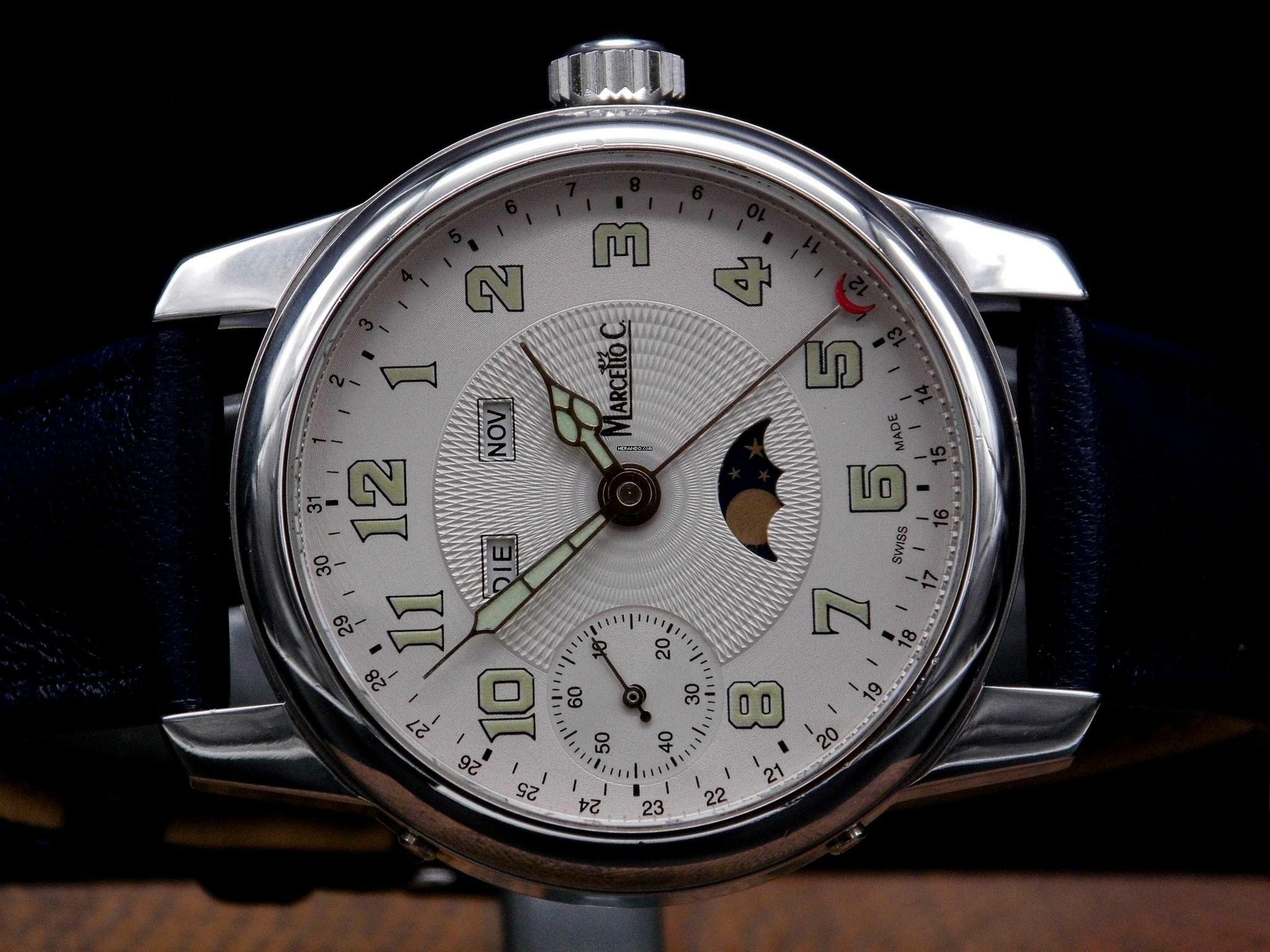 Thumbnail von Marcello C. Triple Date Mondphase Handaufzug ETA 6497 </h1>