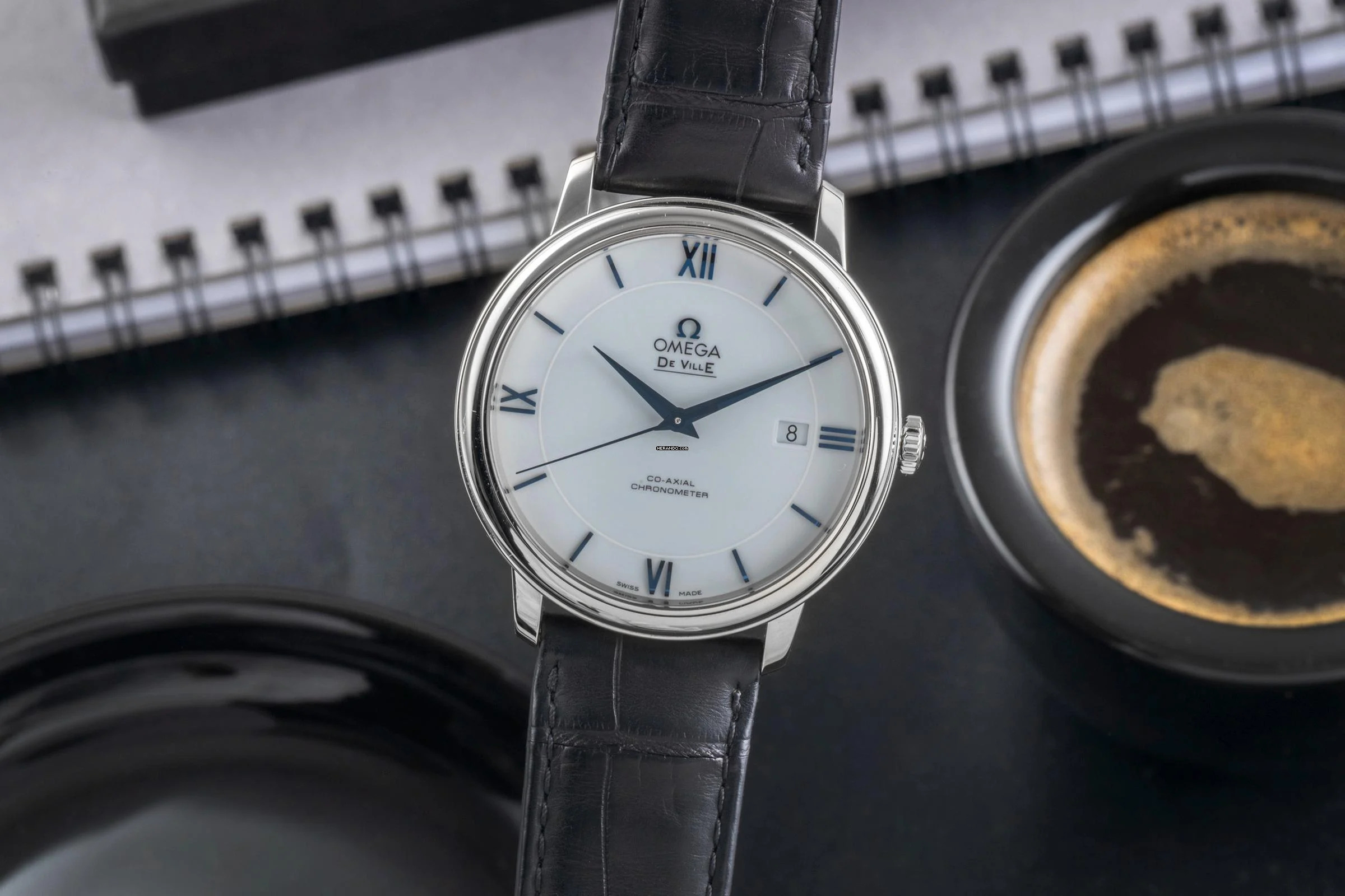 Omega De Ville Prestige 18k Weissgold Automatik Herren Ref. 424.53.40.20.04.001 B&P 2023