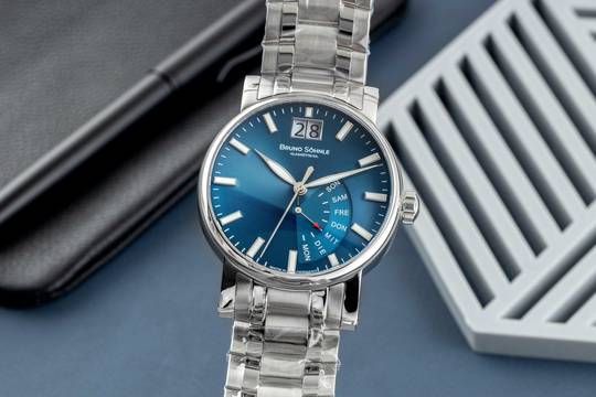  Bruno Söhnle Pesaro Glashütte Pesaro I Stahl Quarz Herrenuhr Ref. 17-13073-346 B&P 