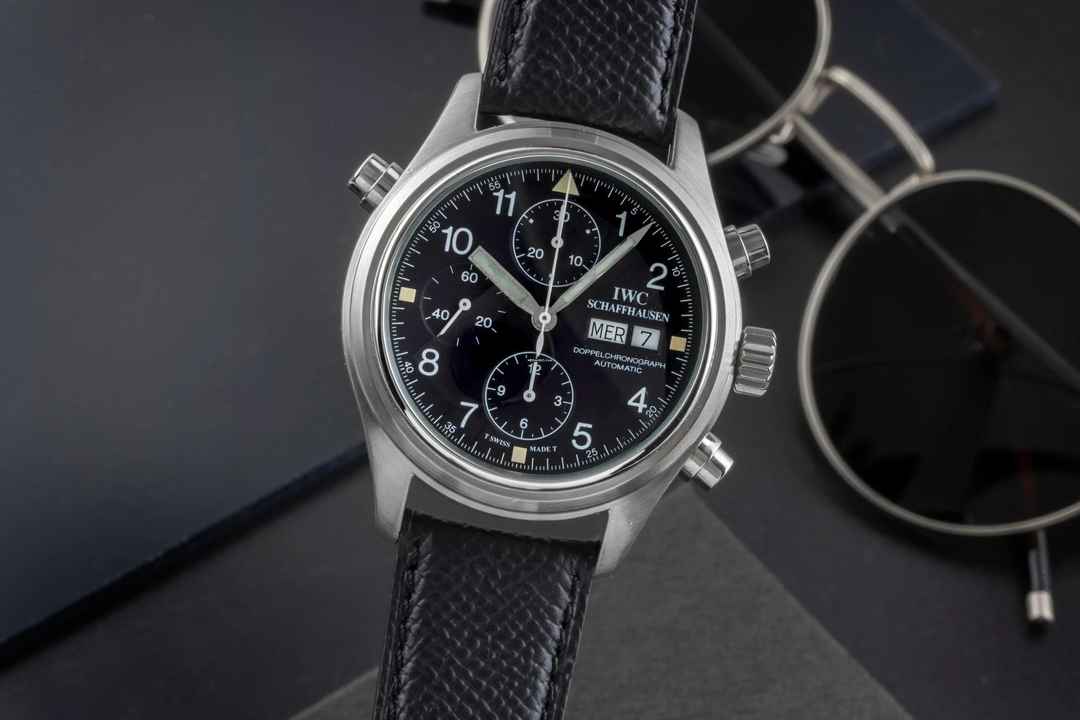  IWC Fliegeruhr Doppelchronograph Edelstahl Black Dial Automatik Herrenuhr Ref. IW371302  