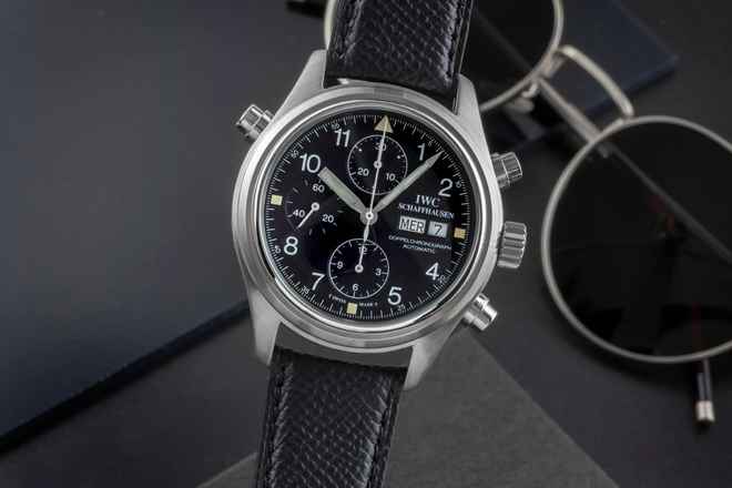  IWC Fliegeruhr Doppelchronograph Edelstahl Black Dial Automatik Herrenuhr Ref. IW371302  