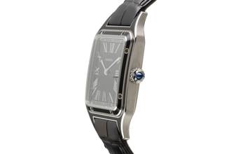 Thumbnail von Cartier Santos Dumont Black Lacquer Handaufzug Herrenuhr Ref. WSSA0046 B&P 2024