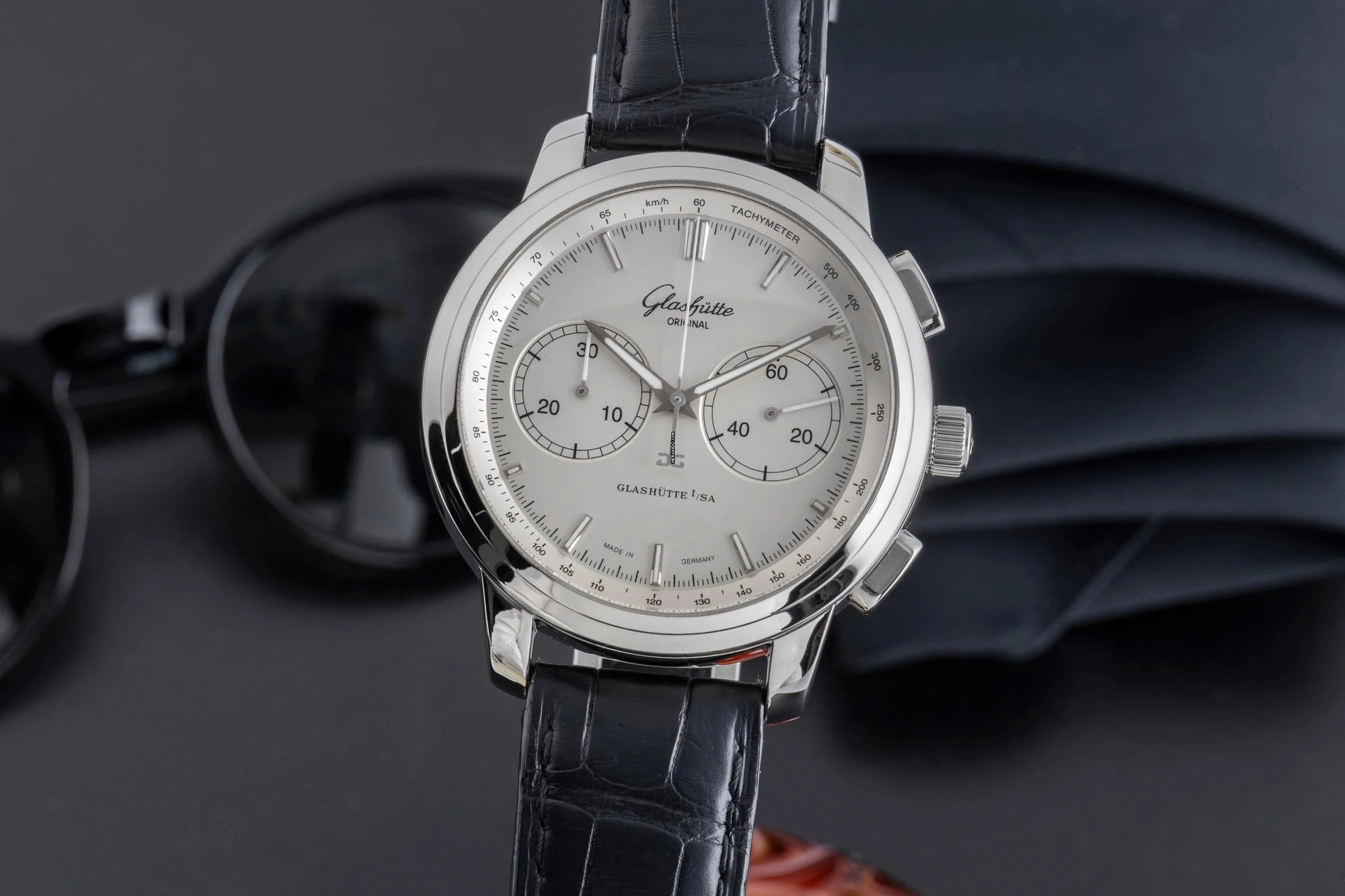  Glashütte Original Senator Chronograph XL Stahl Automatik Herrenuhr Ref. 39-34-21-42-04  