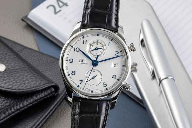 IWC Portugieser Chronograph Flyback Automatik Herrenuhr Ref. IW390302 Papiere  