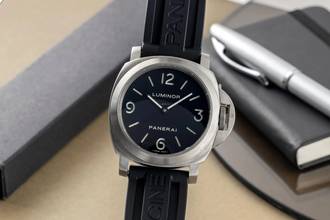 Thumbnail von Panerai Luminor Base Titan Handaufzug Herrenuhr PAM00176 Papiere 2010