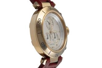 Thumbnail von Cartier Pasha 18K (0,750) Gold Chronograph Datum Damenuhr Ref. W3012051