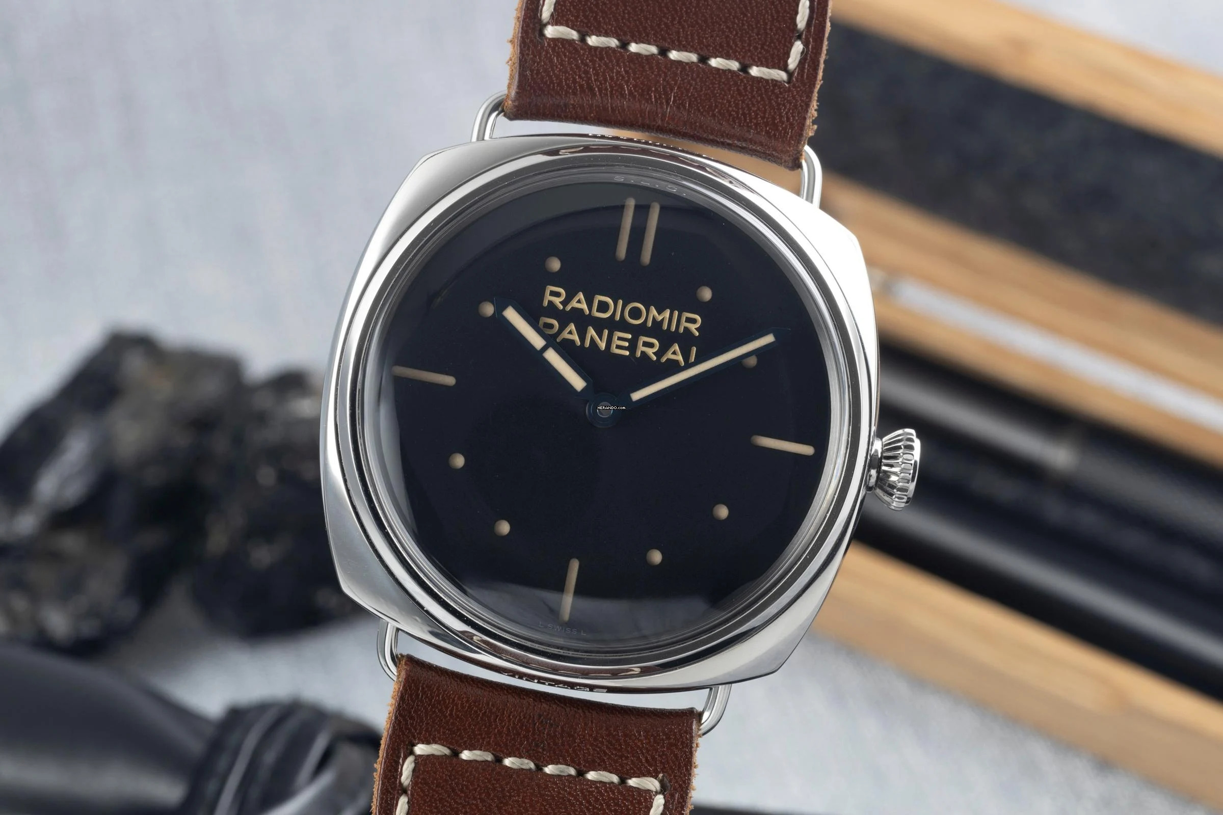  Panerai Radiomir Edelstahl Handaufzug Herrenuhr Ref. PAM00449 Papiere  