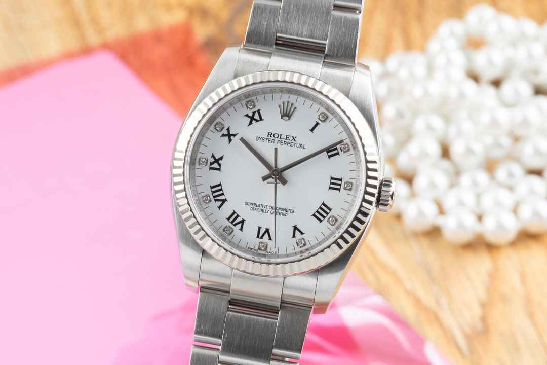  Rolex Oyster Perpetual 36 Diamond Dial Stahl / Weissgold Ref. 116034 B&P 2008  