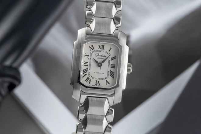  Glashütte Original Lady Karreé Handaufzug Stahl Ref. 21-01-01-01-04  