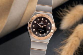Thumbnail von Omega Constellation Quartz Stahl / Gold Quarz Diamonds Ref. 123.20.24.60.63.001 Papers
