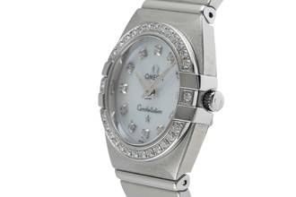 Thumbnail von Omega Constellation Double Eagle MOP Diamanten Stahl Damenuhr Ref. 1589.75.00