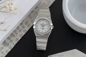 Thumbnail von Omega Constellation Double Eagle MOP Diamanten Stahl Damenuhr Ref. 1589.75.00