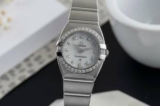 Thumbnail von Omega Constellation Double Eagle MOP Diamanten Stahl Damenuhr Ref. 1589.75.00