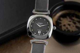  Glashütte Original Pavonina Stahl Quarz Damenuhr Ref. 03-01-06-12-02 Box & Papiere 2014  