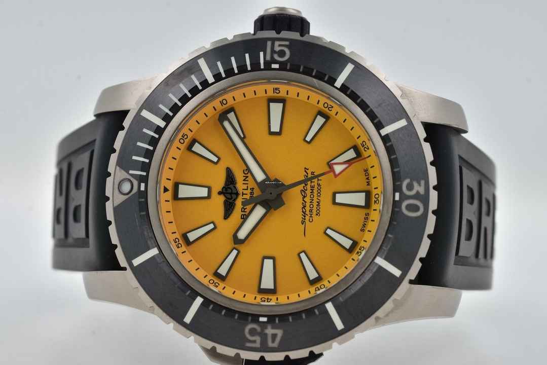  Breitling Superocean 48 Yellow Dial E17369241I1S1 Titanium  