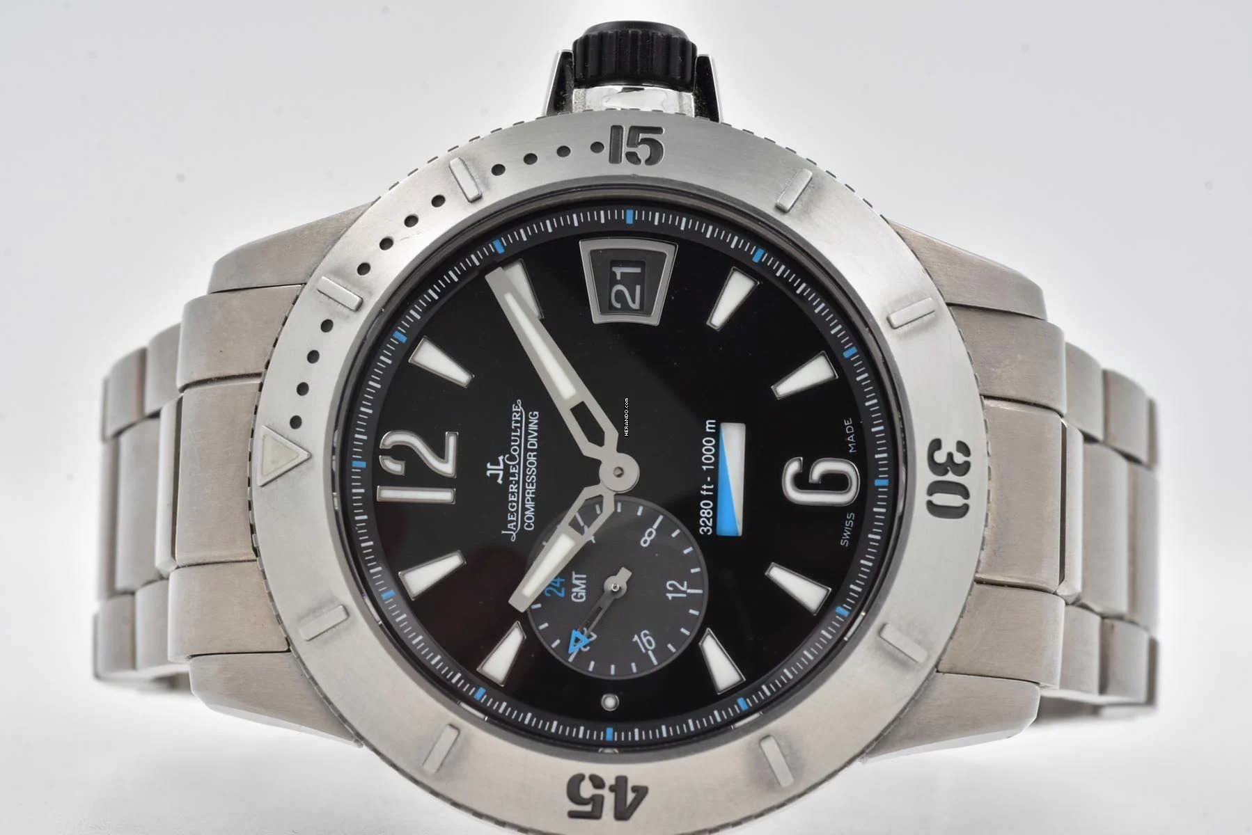  Jaeger-LeCoultre Master Compressor Diving GMT Big Size 159.T.05 Rubber and Bracelet </h1> 