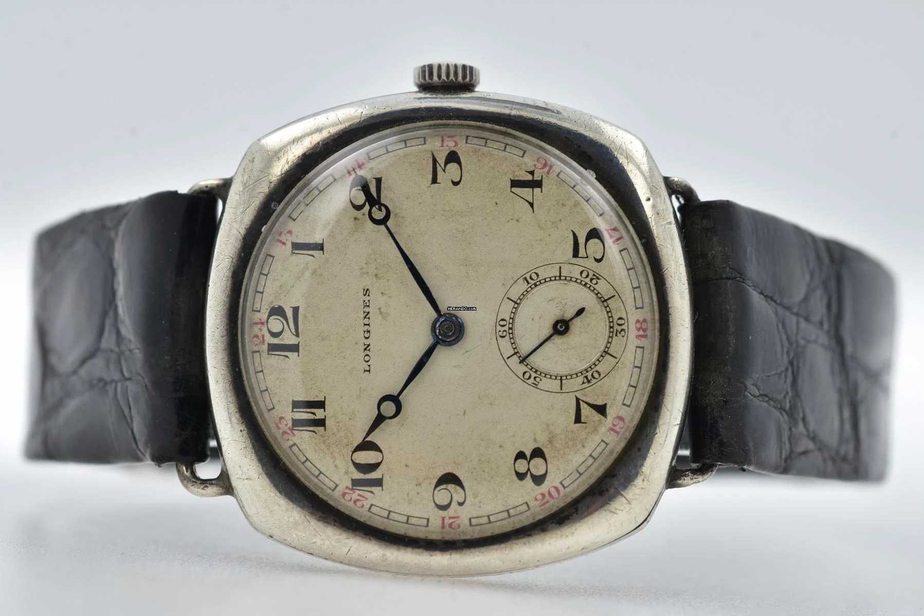 Longines Vintage Manual Wind WWI Patina 925 Silver </h1>