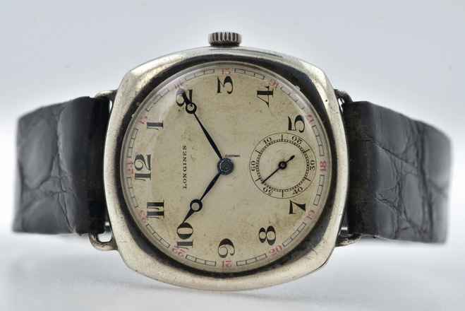  Longines Vintage Manual Wind WWI Patina 925 Silver </h1> 