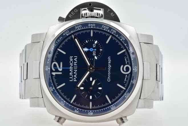  Panerai Luminor Chronograph 44mm PAM 1110 Blue Dial Bracelet </h1> 