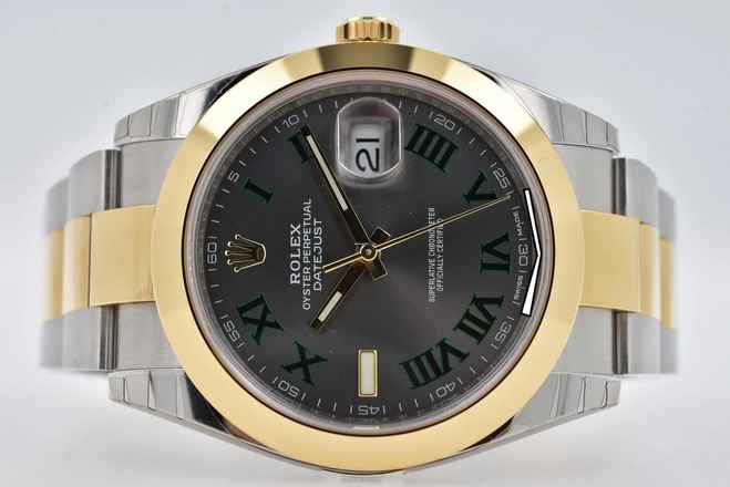  Rolex Datejust 41 126303 Wimbledon Dial Green LC100 Stickers 18k Yellow Gold </h1> 