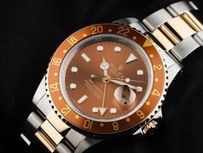 Thumbnail von Rolex GMT-Master II Rootbeer Ref.16713 1998 Box&Beschreibung sehr gut Vintage </h1>