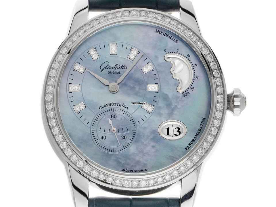  Glashütte Original PanoMatic Luna Großdatum Ref.1-90-12-03-12-02 Full Set Ungetragen 