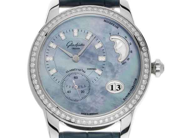  Glashütte Original PanoMatic Luna Großdatum Ref.1-90-12-03-12-02 Full Set Ungetragen 