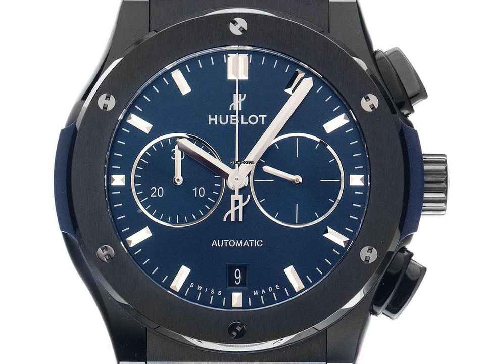  Hublot Classic Fusion Chronograph Ceramic Blue Ref.541.CM.7170.RX 2025 Full Set Ungetragen 