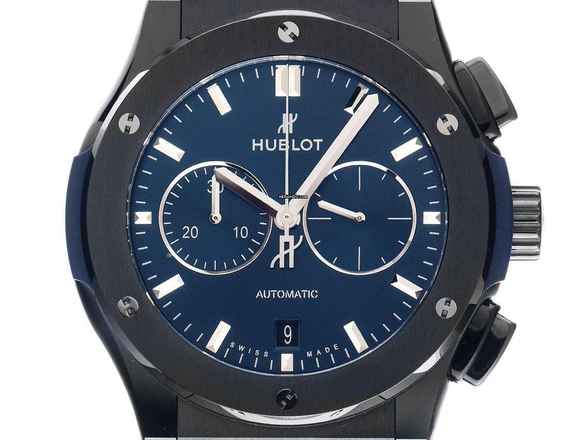  Hublot Classic Fusion Chronograph Ceramic Blue Ref.541.CM.7170.RX 2025 Full Set Ungetragen 