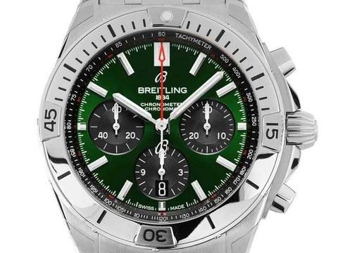  Breitling Chronomat B01 Green Dial Ref.AB0134101L1A1 2023 Full Set Ungetragen 