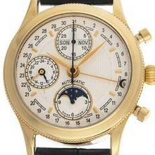 Thumbnail von Mirage Vintage Mondphase Chronograph 18kt Gelbgold 1999 sehr gut Vintage </h1>