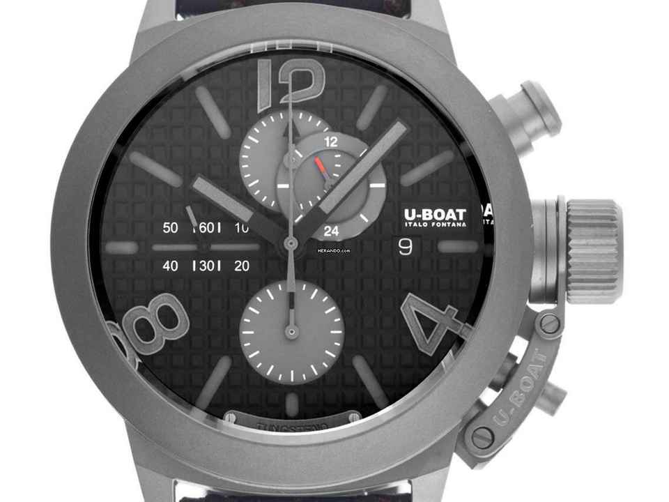  U-Boat Classico 45 Titanium Tungsten Black Right Hook Ref.3005 Full Set Neu 