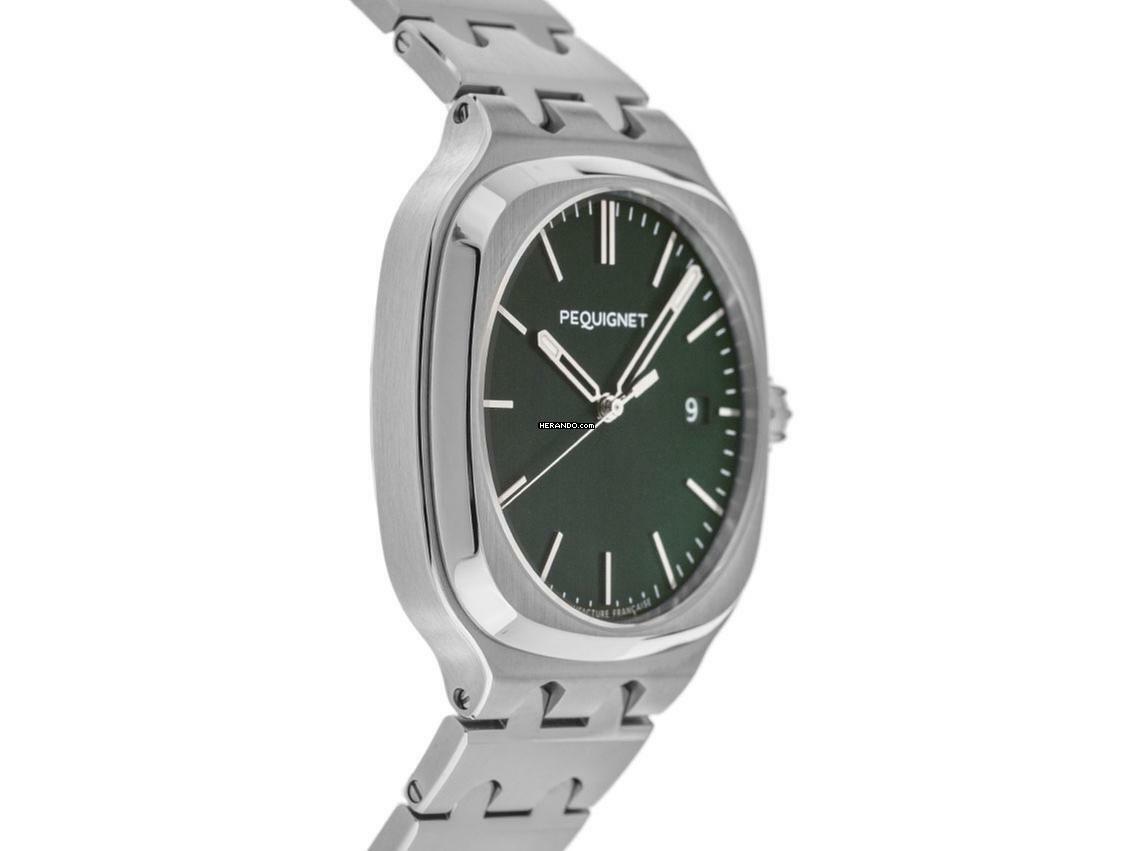 Thumbnail von Pequignet Concorde Green Dial Ref.9040493 Full Set Neu