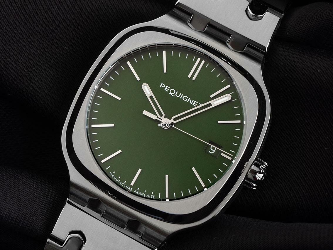 Thumbnail von Pequignet Concorde Green Dial Ref.9040493 Full Set Neu