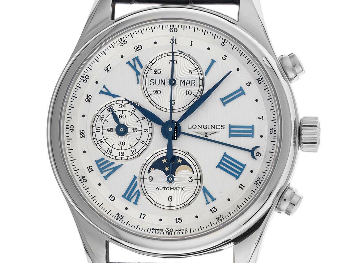  Longines Master Collection Chronograph Mondphase Ref.L2.773.4.71.2 2025 Full Set Ungetragen 