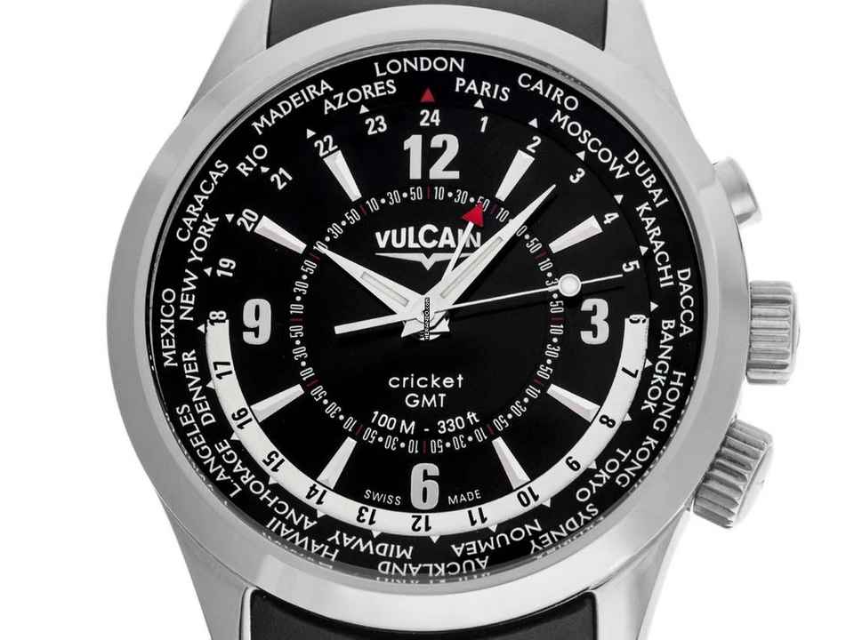  Vulcain Aviator Cricket GMT Ref.100108.028 2012 Box&Beschreibung wie Neu Vintage </h1> 