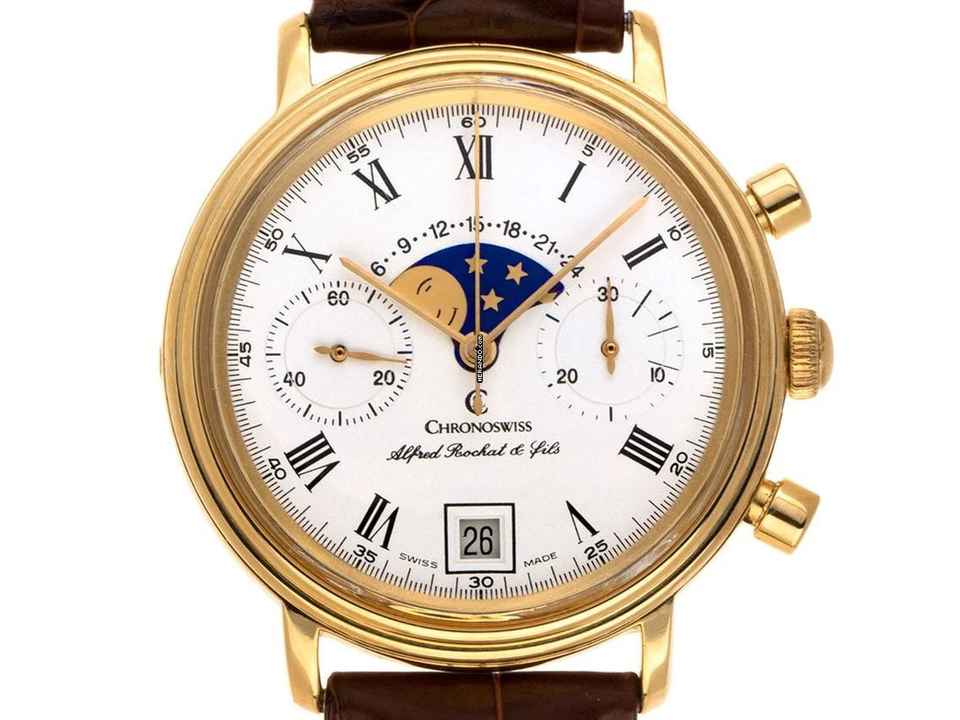  Chronoswiss Chronograph Mondphase Ref.7734SP 1990 Full Set wie Neu  