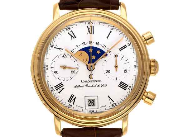  Chronoswiss Chronograph Mondphase Ref.7734SP 1990 Full Set wie Neu  