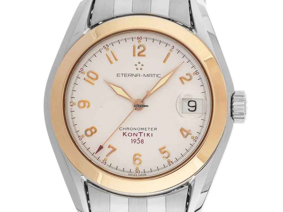  Eterna Matic Kontiki 1858 red Ref.633.1573 1998 original Box wie Neu Vintage 