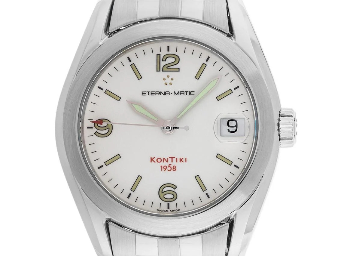  Eterna Matic Kontiki 1858 red Ref.1571-41 1998 original Box sehr gut Vintage 