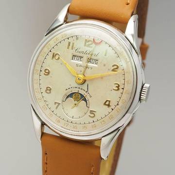  Cortébert Sport Vintage Triple Date Calendar Moon Silber 925 </h1> 