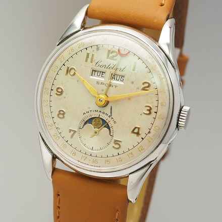  Cortébert Sport Vintage Triple Date Calendar Moon Silber 925 </h1> 