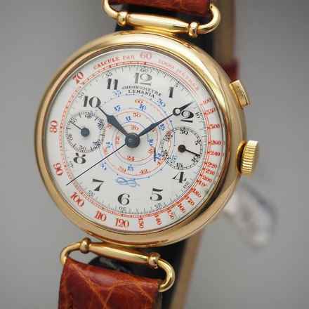  Lemania Chronometre Chronograph Monopusher Enamel Dial snails scala Tachymeter Ultra Rare 