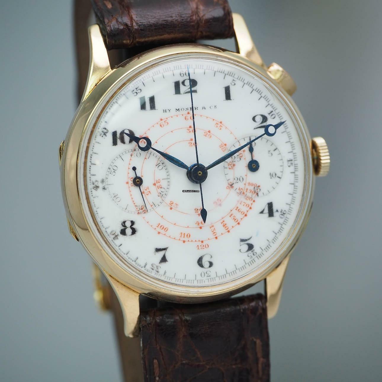 Thumbnail von H.Moser & Cie. Chronograph Monopusher Vintage um 1930 Enamel dial RARE