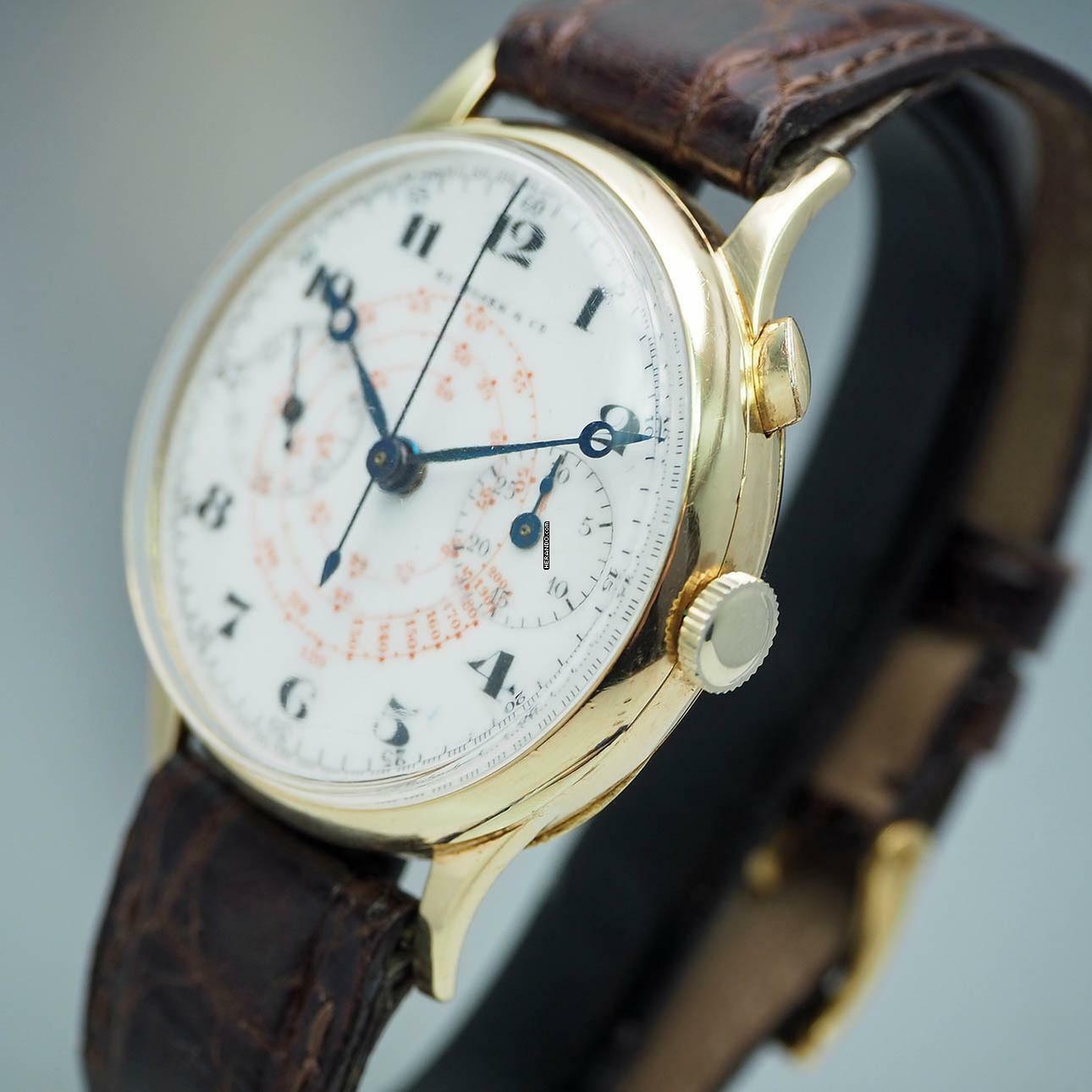 Thumbnail von H.Moser & Cie. Chronograph Monopusher Vintage um 1930 Enamel dial RARE